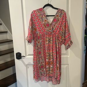 Hot pink BOHO dress